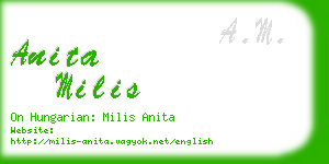 anita milis business card